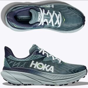 HOKA Mens Challenger 7 Athletic Trail Running Sneakers Shoes 10.5 D Mountain Fog